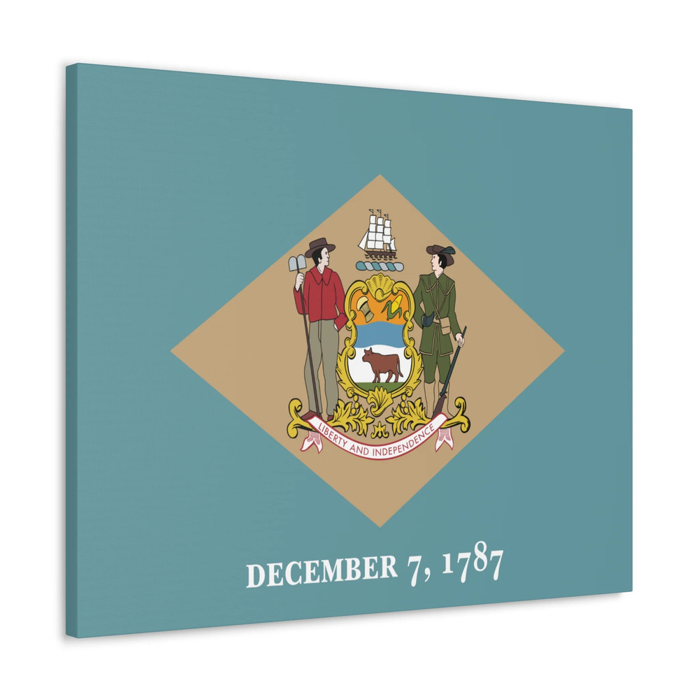 Delaware State Flag Canvas Vibrant Wall Art Unframed Home Decor